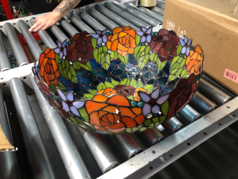 Photo 1 of ***DAMAGED - INCOMPLETE - SEE COMMENTS***
16" Creativity Tiffany Style Stained Glass Floor Lamp Vintage Rose Flower Floor Light for Bedroom Living Room Floor Lights Lighting Fixtures