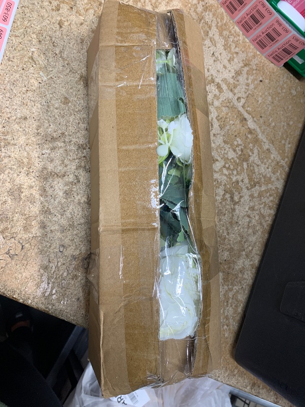 Photo 1 of 4 Bundles Artificial Peonies Silk Flowers, White Faux Peony Bouquet Florals Arrangements Decor for Farmhouse Home Boho Wedding Table Centerpiece, Fake Plastic Flowers Bulk Vase Decoration (White)