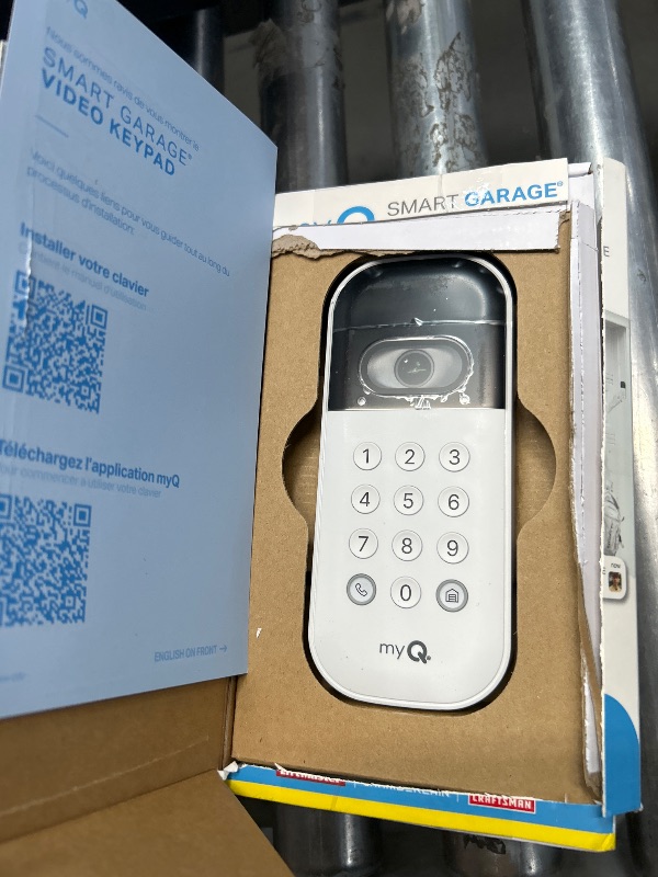 Photo 1 of myQ Smart Garage Door Video Keypad with Wide-Angle Camera,Customizable PIN Codes,and Smartphone Control–Take Charge of Your Garage Access Works with Chamberlain, LiftMaster and Craftsman openers,White