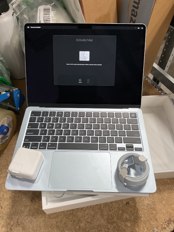 Photo 1 of ***(ITEM TURNS ON/ UNABLE TO TEST FURTHER)*** Apple 2025 MacBook Air 13-inch Laptop with M4 chip: Built for Apple Intelligence, 13.6-inch Liquid Retina Display, 16GB Unified Memory, 256GB SSD Storage, 12MP Center Stage Camera, Touch ID; Sky Blue