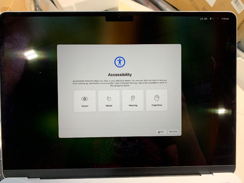 Photo 1 of ***(ITEM TURNS ON/ UNABLE TO TEST FURTHER)*** Apple 2025 MacBook Air 13-inch Laptop with M4 chip: Built for Apple Intelligence, 13.6-inch Liquid Retina Display, 16GB Unified Memory, 256GB SSD Storage, 12MP Center Stage Camera, Touch ID; Sky Blue