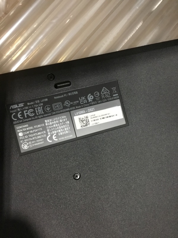 Photo 1 of ******PARTS ONLY******* DOES NOT TURN ON ******ASUS L410 MA-DB02 Ultra Thin Laptop, 14” FHD Display, Intel Celeron N4020 Processor, 4GB RAM, 64GB Storage, NumberPad, Windows 10 Home in S Mode, Star Black