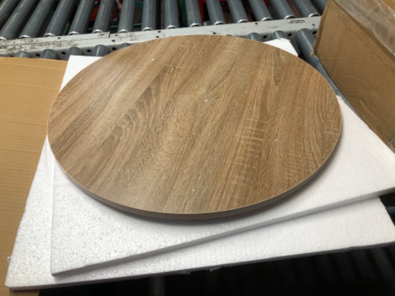 Photo 1 of ***DAMAGED - ONE OF THE METAL SUPPORTS IS BROKEN - SEE PICTURES***
FAMIDGE Coffee Table, 2 Tier Coffee Tables for Living Room, Round Coffee Table with Storage, Floor Table for Bedroom, Home Office, Nature Brown (23.6" D x 18.1" H)