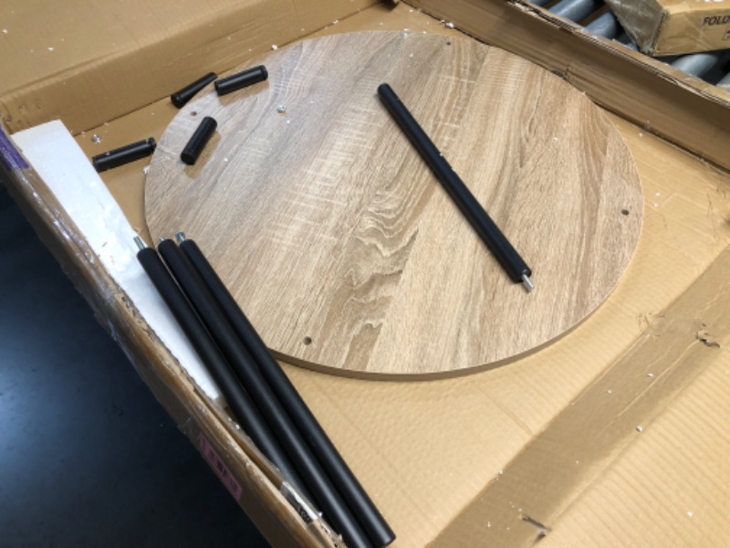 Photo 1 of ***DAMAGED - ONE OF THE METAL SUPPORTS IS BROKEN - SEE PICTURES***
FAMIDGE Coffee Table, 2 Tier Coffee Tables for Living Room, Round Coffee Table with Storage, Floor Table for Bedroom, Home Office, Nature Brown (23.6" D x 18.1" H)