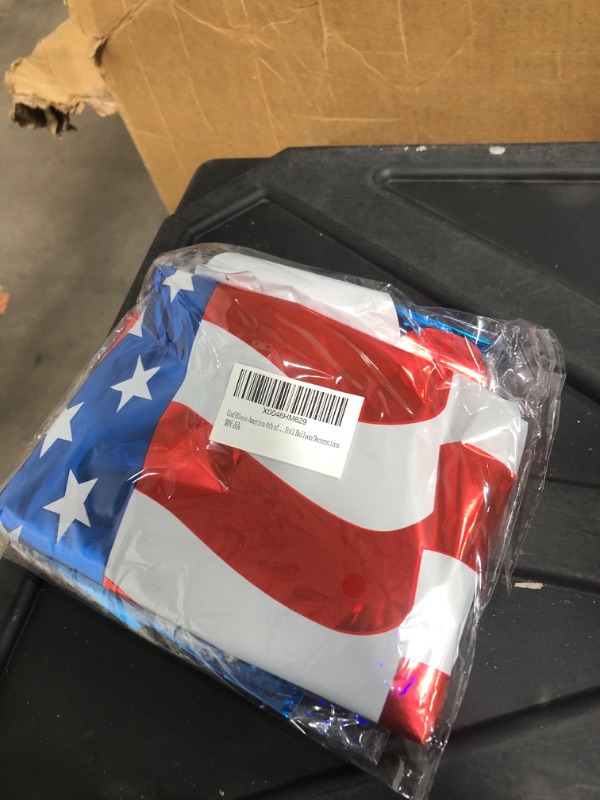 Photo 1 of 4th of July God Bless America Foil Memorial Day Balloons Banner Decorations With 16Inch Red White and Blue Foil Letter Balloons,Star,American Flag Balloon for Independence Day Decoration