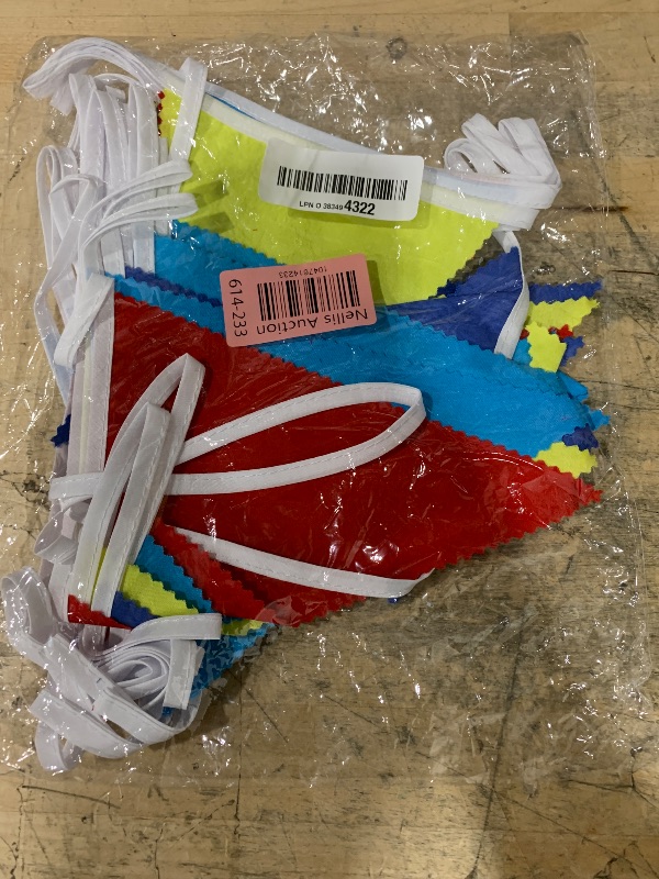Photo 1 of 32Ft Red Blue Yellow Party Decorations Carnival Circus Clown Triangle Flag Pennant Bunting Banner Fabric Garland for Kids Birthday Baby Shower Wedding Outdoor Garden Festivals Hanging Decorations
