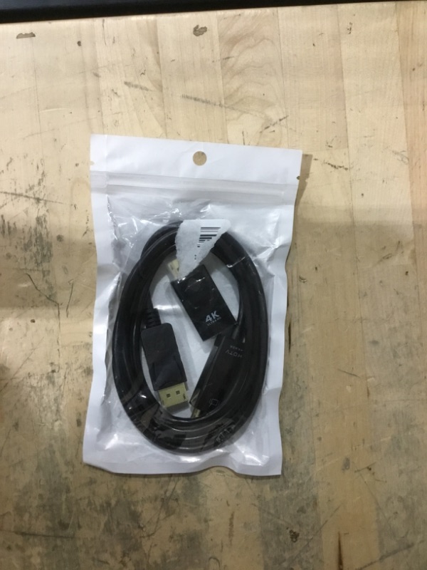 Photo 1 of 4K 60Hz Displayport to HDMI Cable 6ft, NOT HDMI to Displayport Adapter, Display Port to HDMI Cable 6feet for Dell Lenovo HP Laptop Desktop PC Monitor TV GPU NVIDIA AMD, DP to HDMI Adapter Cord Black