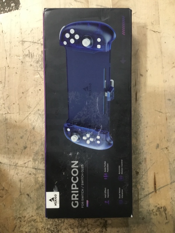 Photo 1 of **HAS BAD STICK DRIFT BOTH JOY STICKS** NexiGo Hall Effect Gripcon with Kickstand and HDMI Out for TV Docking, Hall Sensing Joystick for Switch/Switch OLED, Handheld Mode, 4K/1080P Supported HDMI and USB 3.0 Port, Blue