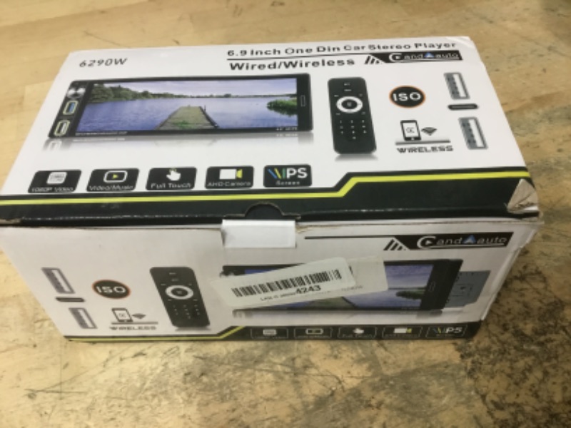 Photo 1 of 6.9" Single DIN Car Stereo Radio with Wireless Apple CarPlay, Car Bluetooth 5.2, Android Auto,IPS 1280 * 480 HD Screen,FM Radio,Backup Camera,USB Type-C Fast Charging,180W Audio Subwoofer,Navigation