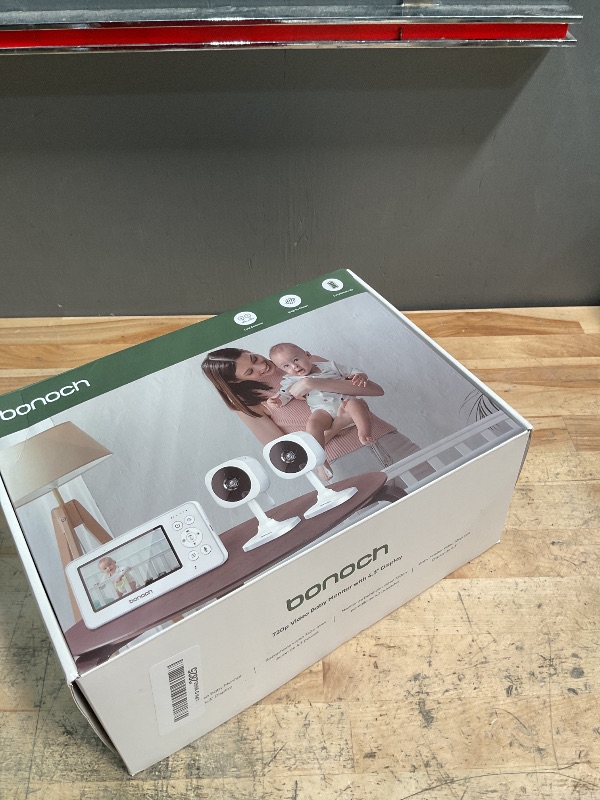 Photo 1 of bonoch 4.3" Baby Monitor with 2 Cameras, 720p Split Screen Monitor with Camera and Audio, 28hour Battery, Video Baby Monitor No WiFi, VOX Mode, 2 Way Audio, Auto Night Vision, 2X, 3X, 4X Zoom