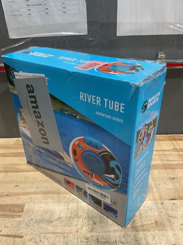 Photo 1 of 2025 New & Upgraded Sunlite Sports Heavy Duty River Tube Inflatable, Premium Water Float to Lounge Above Lake and River, Outdoor Water Raft Sport Fun, Recreational Use