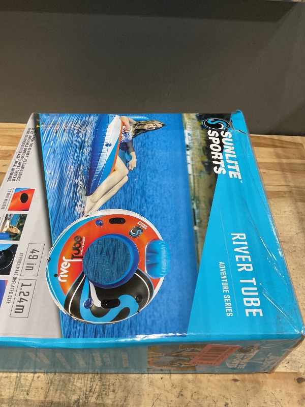 Photo 1 of 2025 New & Upgraded Sunlite Sports Heavy Duty River Tube Inflatable, Premium Water Float to Lounge Above Lake and River, Outdoor Water Raft Sport Fun, Recreational Use