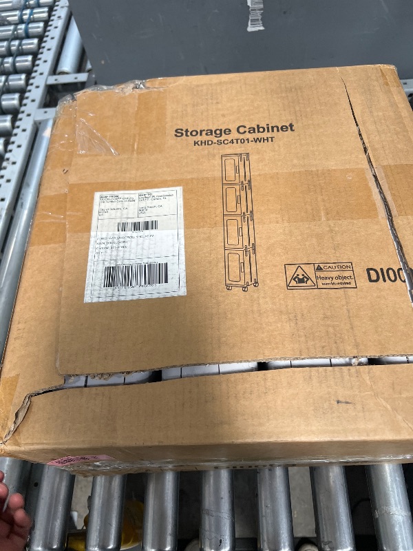 Photo 1 of VECELO 4-Tier Plastic Tall Narrow Storage Cabinet with Movable Wheels, Adjustable Shelves, Magnetic Doors, Slim Bathroom Organizers and Storage for Small Space, Bathroom, Kitchen, Laundry, White