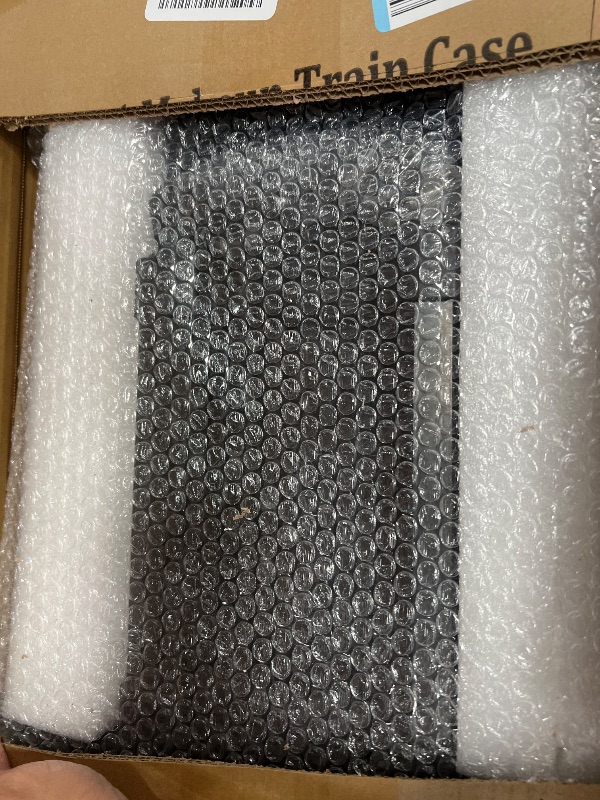 Photo 1 of AROUS Rolling Makeup Train Case, Large Storage Cosmetic Trolley 4 Tray with 360° Swivel Wheels Keys, Large Storage Traveling Cart Trunk, Cosmetic Train Cases for Nail Technicians Hairstylist, Black