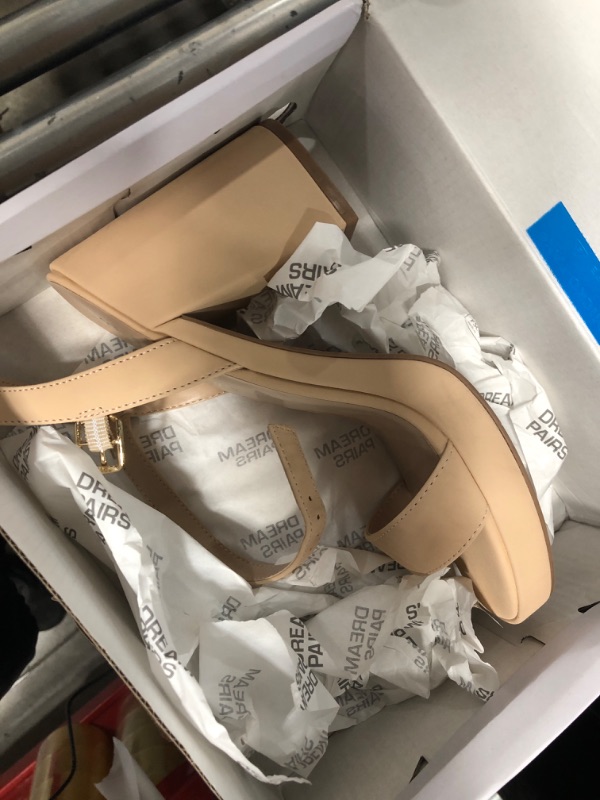 Photo 1 of 1 shoe only!!!!
DREAM PAIRS Heels for Women Block Chunky Platform High Heels Open Toe Giselle Fashion Wedding Party Evening Prom Dance Ankle Strap Dress Pump Sandals Shoes,Size 8,Nude-Nubuck