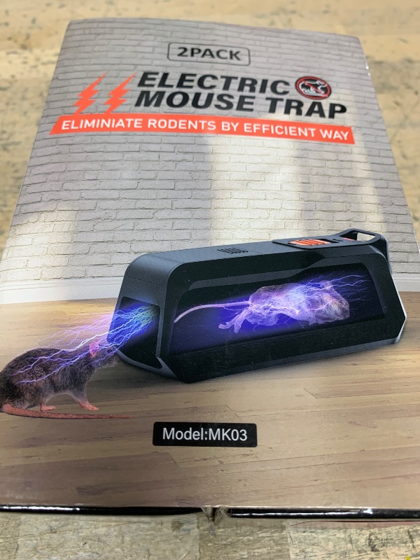 Photo 1 of 2 Pack of X-PEST Electronic Mouse Trap – Electric Mouse Trap Zapper for Indoor & Outdoor Use, Reusable Rodent Trap, No Touch No See, Effective Mice & Mouse Control