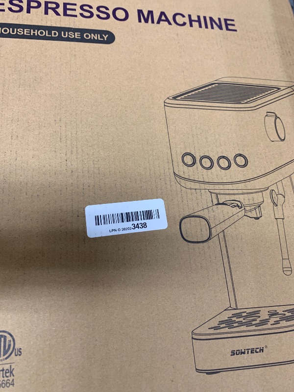 Photo 1 of **UNKNOWN DAMAGES/MISSING PARTS** JASSY Espresso Maker 20 Bar Cappuccino Coffee Machine with Milk Steamer JS-105