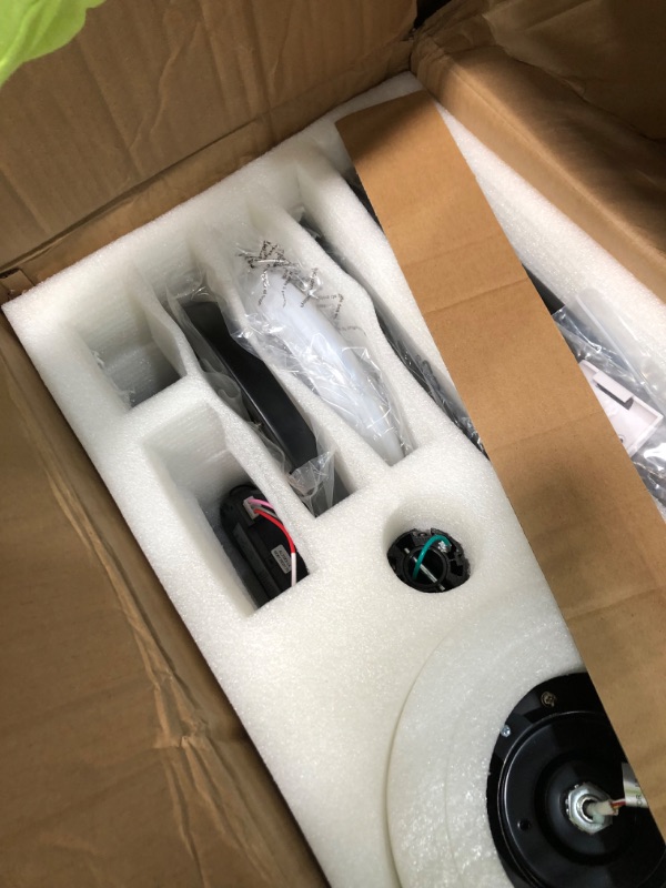 Photo 1 of (used) 72 lnch lndustrial Smart Celing Fan with Light and Remote Control via WIFI Alexa,Large Celing Fan with 8 Black Aluminum Blades,6 Speed 