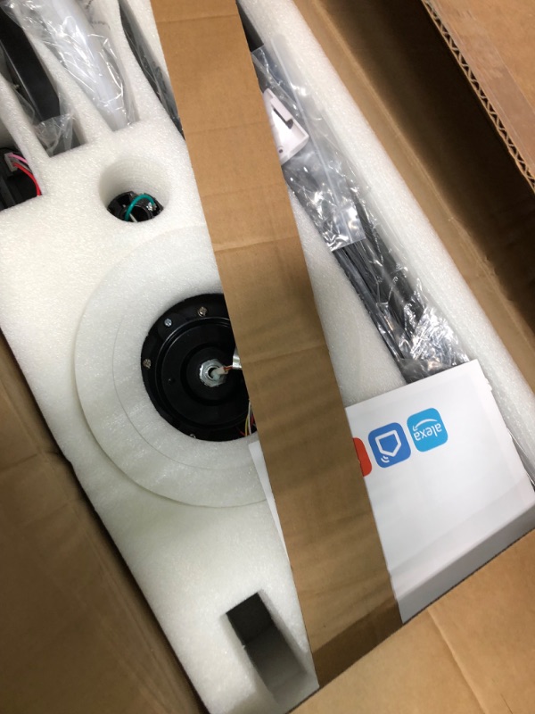 Photo 1 of (used) 72 lnch lndustrial Smart Celing Fan with Light and Remote Control via WIFI Alexa,Large Celing Fan with 8 Black Aluminum Blades,6 Speed 
