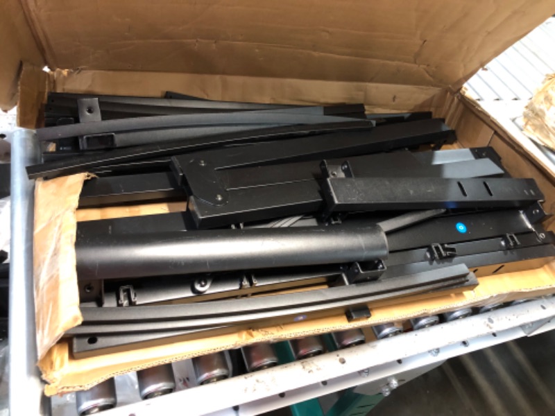 Photo 1 of ***MAJOR DAMAGE - INCOMPLETE - SEE PICTURES***
Amazon Basics Sturdy Heavy-Duty Non-Slip Platform Bed Frame Full Size Storage, Steel Slat Support, Noise Free, Easy Assembly, 18 Inch Black