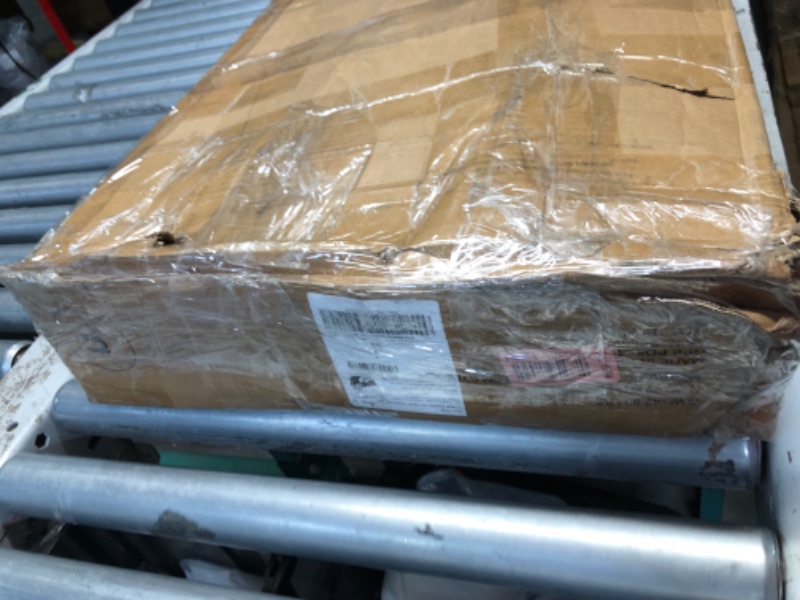 Photo 1 of ***MAJOR DAMAGE - INCOMPLETE - SEE PICTURES***
Amazon Basics Sturdy Heavy-Duty Non-Slip Platform Bed Frame Full Size Storage, Steel Slat Support, Noise Free, Easy Assembly, 18 Inch Black