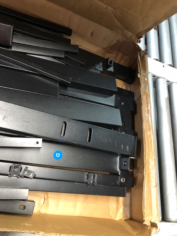 Photo 1 of ***MAJOR DAMAGE - INCOMPLETE - SEE PICTURES***
Amazon Basics Sturdy Heavy-Duty Non-Slip Platform Bed Frame Full Size Storage, Steel Slat Support, Noise Free, Easy Assembly, 18 Inch Black