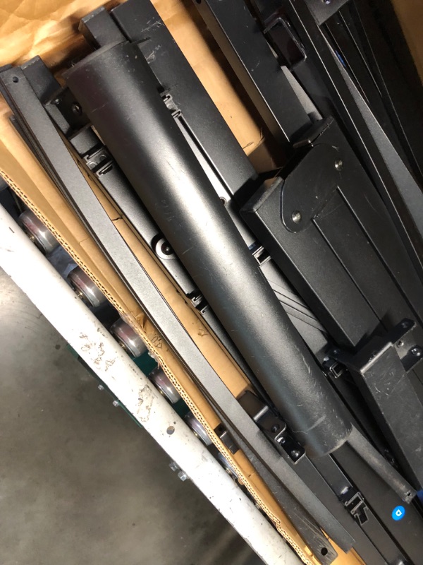 Photo 1 of ***MAJOR DAMAGE - INCOMPLETE - SEE PICTURES***
Amazon Basics Sturdy Heavy-Duty Non-Slip Platform Bed Frame Full Size Storage, Steel Slat Support, Noise Free, Easy Assembly, 18 Inch Black