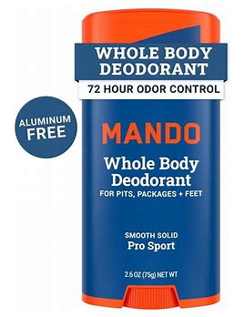 Photo 1 of **2 STICKS OF DEODORANT** Mando Whole Body Men's Smooth Solid Deodorant Pro Sport - Aluminum-Free 2.6oz