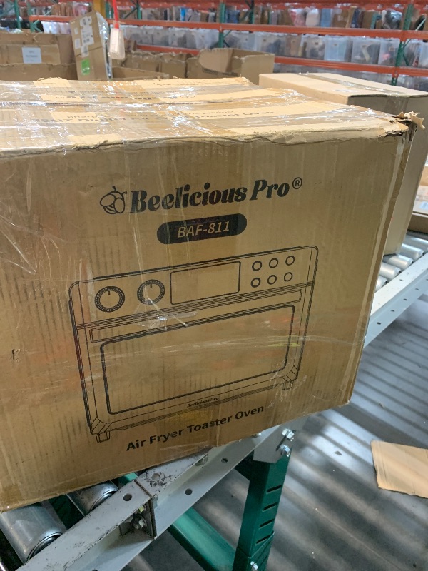 Photo 1 of ***(PARTS ONLY/ MAJOR DAMAGE/ NON FUNCTIONAL)***28QT Air Fryer Toaster Oven Combo, Large 12-in-1 Convection Countertop Oven with 3-Layer Cooking, Rotisserie for Chicken, 6 Heating Tubes, Fast Preheat, Fit 11" Pizza, All Accessories, Stainless Steel