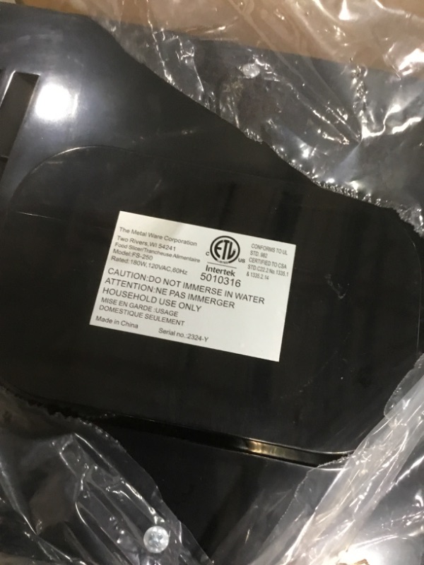 Photo 1 of ***(PARTS ONLY/ MAJOR DAMAGE/ NON FUNCTIONAL)***NESCO Stainless Steel Food Slicer Adjustable Thickness, 8.7",Silver