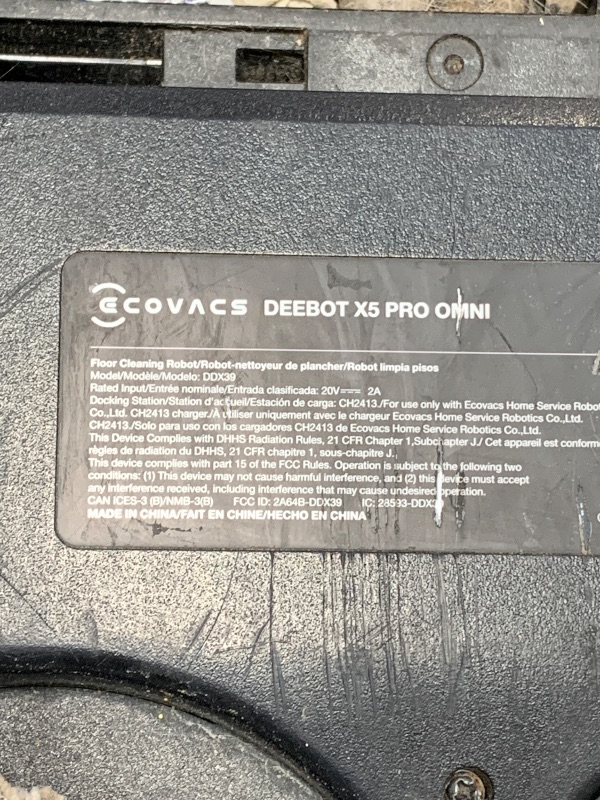 Photo 1 of **** PARTS ONLY ***ECOVACS DEEBOT X9 PRO Omni Robot Vacuum and Mop, Blast™ 16,600Pa Suction, OZMO Roller Instant Self-Washing Mopping, ZeroTangle™ 3.0, Triple Lift System, AI Smart Navigation, Hands-Free Omni Station