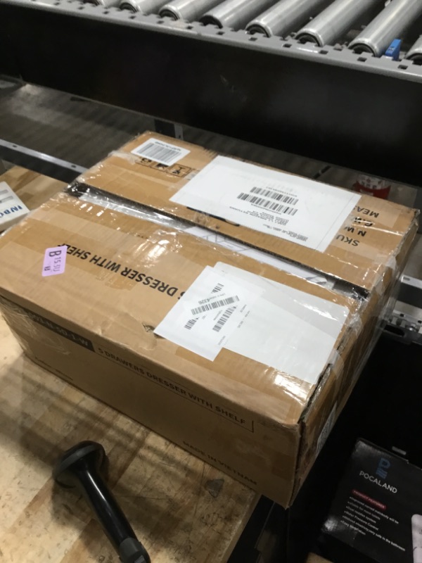 Photo 1 of **MISSING HARDWARE** Furnulem White Dresser with 5 Drawers, Vertical Storage Tower Fabric Dresser for Bedroom, Hallway, Entryway, Nursery, Closet Organizer, Nightstand Bedside Table Furniture, Sturdy Steel Frame, Wood Top