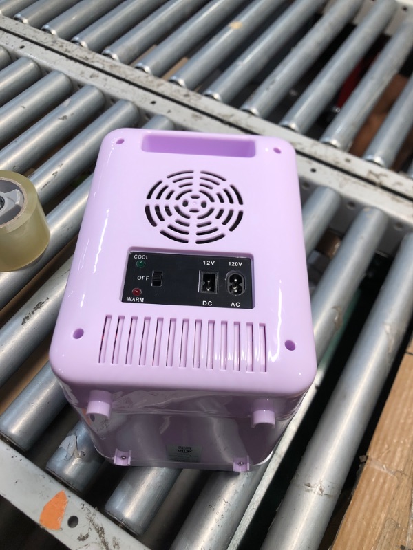 Photo 1 of (used/fair) Skincare Fridge, 4L Makeup Mini Fridge With Dimmable LED Light Mirror for Bedroom, Car, Office & Dorm, Cooler & Warmer, Small Refrigerator for Cosmetics, Skin Care and Food (Mirror, Purple)