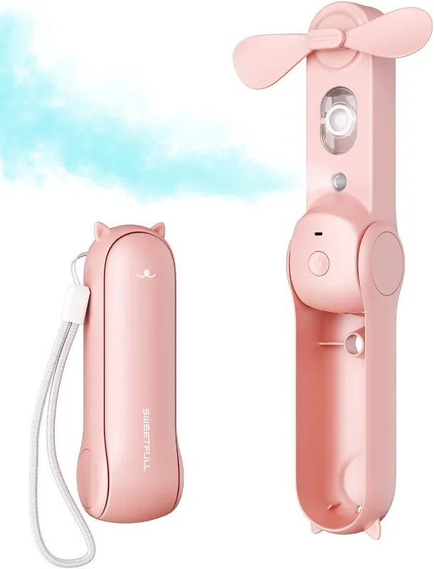 Photo 1 of (in baby blue color) SWEETFULL Misting Fan Portable, Handheld Personal Mister Fans, Small Fan Recharg