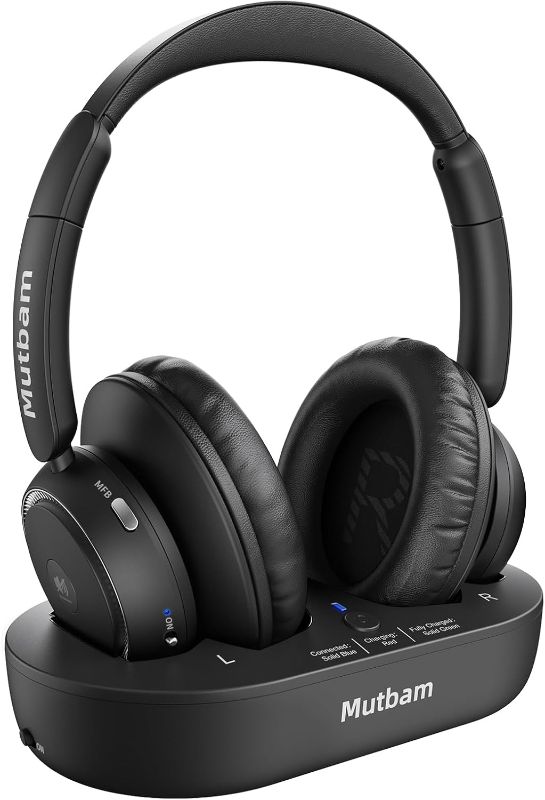 Photo 1 of (used) Mutbam Wireless Headphones for TV, TV Headphones Wireless for Seniors, 65hrs Worktime tv Bluetooth headsets with Transmitter Charging Base, Without Delay, Gift for The Elderly &amp; Hard of Hearing
Click to see full view
Wireless Headphones for TV,