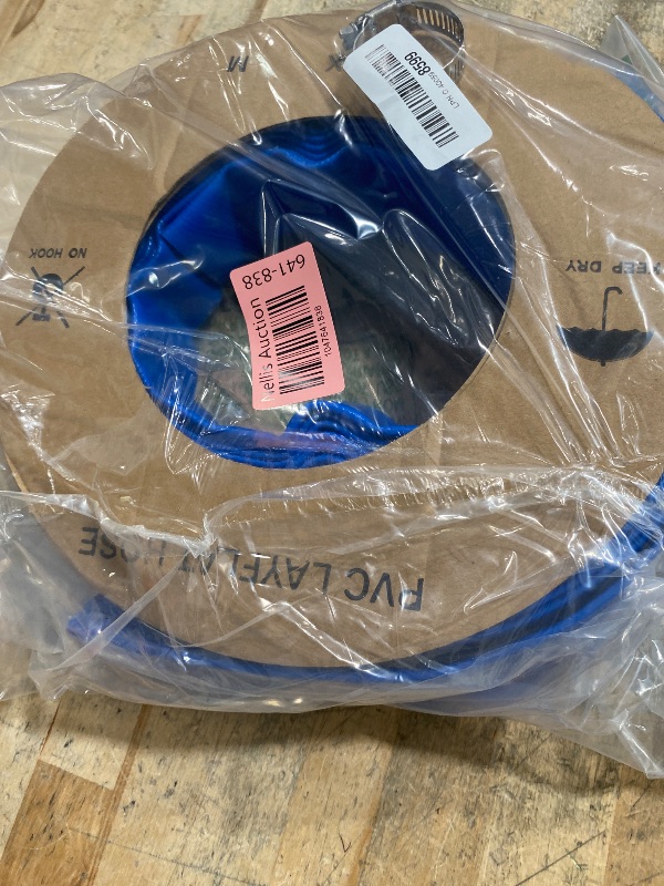 Photo 1 of 1.25 IN x 60FT Pool Backwash Hose Heavy Duty Drain Discharge Double PVC Layflat Hose with 2 Clamps, Weatherproof Burst Resistant for Water Transfer, Sump Pump, Pool Filter, Pool Drain (18.3M,Blue)