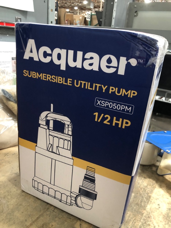 Photo 1 of Acquaer 1/2HP Sump Pump, 2906GPH Submersible Water Pump for Water Removal in Hot Tubs, Pools, Basements, and Garden Ponds