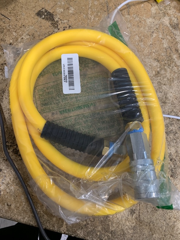 Photo 1 of 1/2 Inch x 6ft. Hybrid Air Hose with 1/2 in. MNPT Ends and Bend Restrictors, 3PCS 1/2” Air Coupler and Plug Kit, Air Compressor Hose Fittings and Accessories