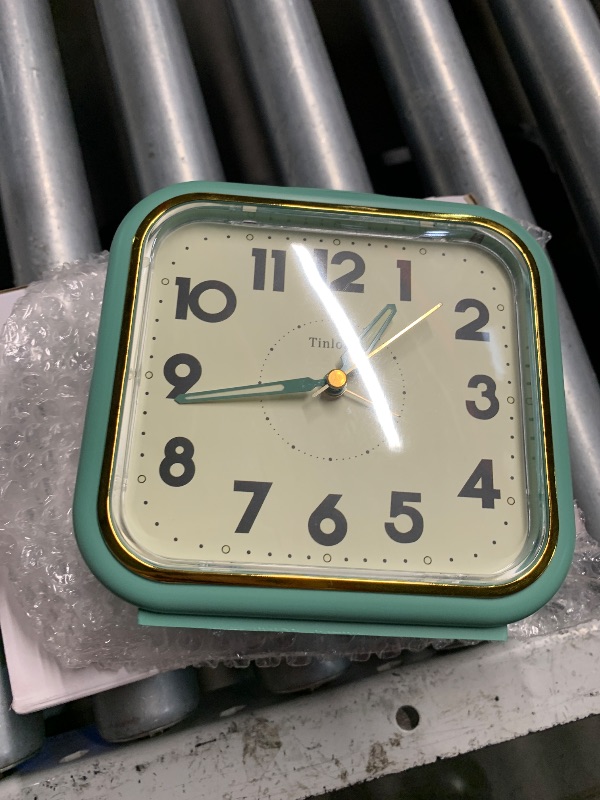 Photo 1 of ***(parts only/ non functional)***5.5" Large Analog Alarm Clock • Silent Non Ticking • Gentle Wake • Beep Sounds • Increasing Volume • Battery Operated Snooze and Manual Light • Retro Green