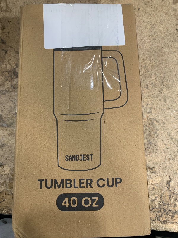 Photo 1 of ***(LID IS DAMAGED)***SANDJEST Softball Tumbler with Handle 40oz, Insulated Stainless Steel Cup with Lid & Straw, Sports Lover Gift for Men, Coach, Player, Christmas, Birthday