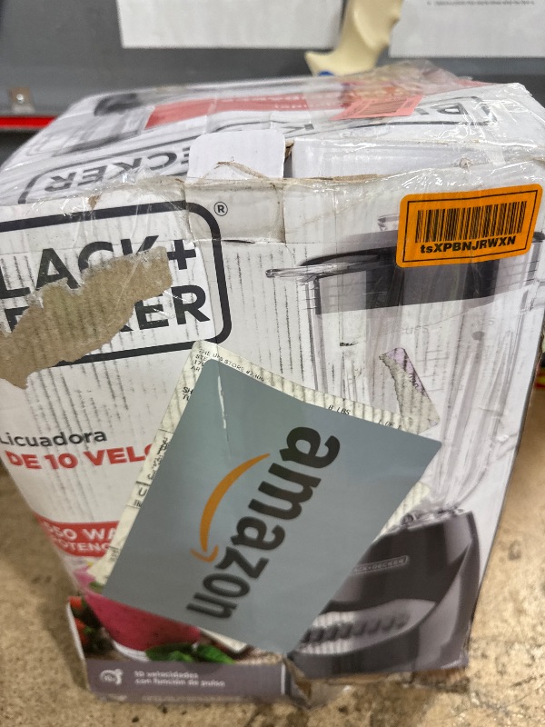 Photo 1 of BLACK+DECKER 10-Speed Countertop Blender, Pulse Button, 6-Cup Glass Jar, Dishwasher-Safe, Stainless Steel Blade, Suction Feet