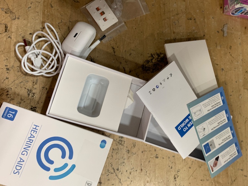 Photo 1 of *UNABLE TO FULLY TEST**Hearing Aids, Rechargeable Digital Hearing Aids for Seniors, Noise Cancelling with 16-Channel Sound Processing, Invisible Hearing Aids for Men Women with Charging Case (1, yellow)