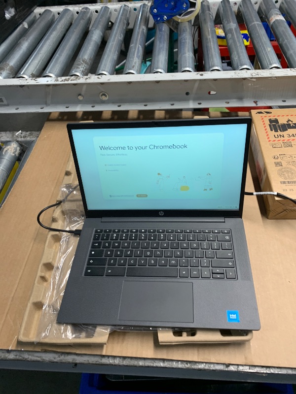 Photo 1 of (used) HP Chromebook 14 inch Laptop, HD Display, Intel Processor N100, 8 GB RAM, 128 GB UFS, Intel UHD Graphics, Chrome OS, Chalkboard Gray, 14a-nf0099nr