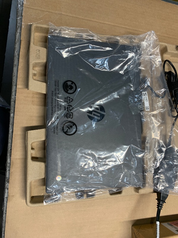 Photo 1 of (used) HP Chromebook 14 inch Laptop, HD Display, Intel Processor N100, 8 GB RAM, 128 GB UFS, Intel UHD Graphics, Chrome OS, Chalkboard Gray, 14a-nf0099nr