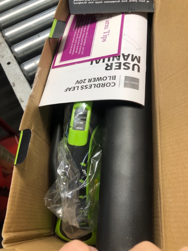 Photo 1 of ******************BATTERY AND CHARGER NOT INCLUDED*****************
Firstness Leaf Blower Cordless, 21V Powerful Electric Leaf Blower with 2 Batteries and Charger, 2 Speed Modes, 18000RPM, Lightweight Cordless Blower for Lawn Care, Patio, Dust, Blowing Le