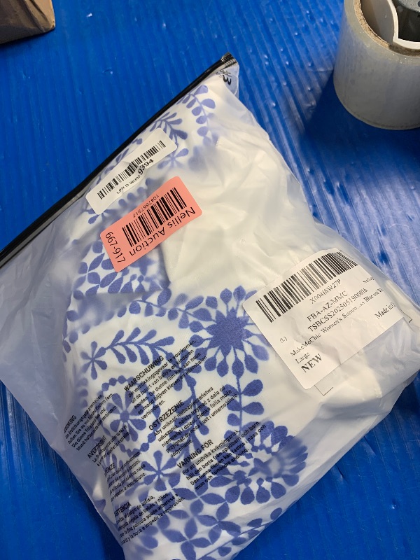 Photo 1 of (BAGGED) (LARGE) MakeMeChic Women's Summer Tribal Print Cami Dress Sleeveless A Line Flare Mini Dresses Boho Sundress Blue and White Large
