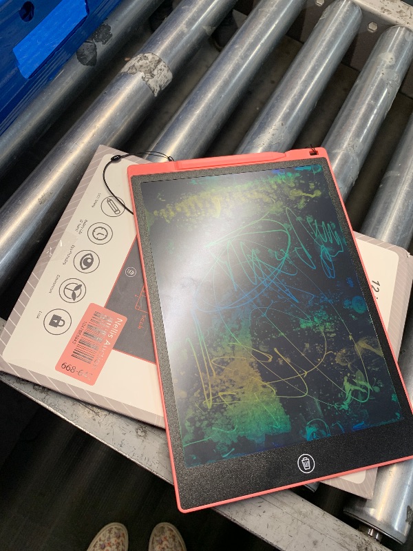 Photo 1 of ****MISSING BATTERY, WILL NOT ERASE WITH OUT BATTERY*****Cimetech LCD Writing Tablet 12 Inch, No Mess Coloring Books for Toddlers 1-3, Doodle Board Drawing Pad Boy Girl Gift, Road Trip Activities, Reusable Educational Travel Toys (Pink)