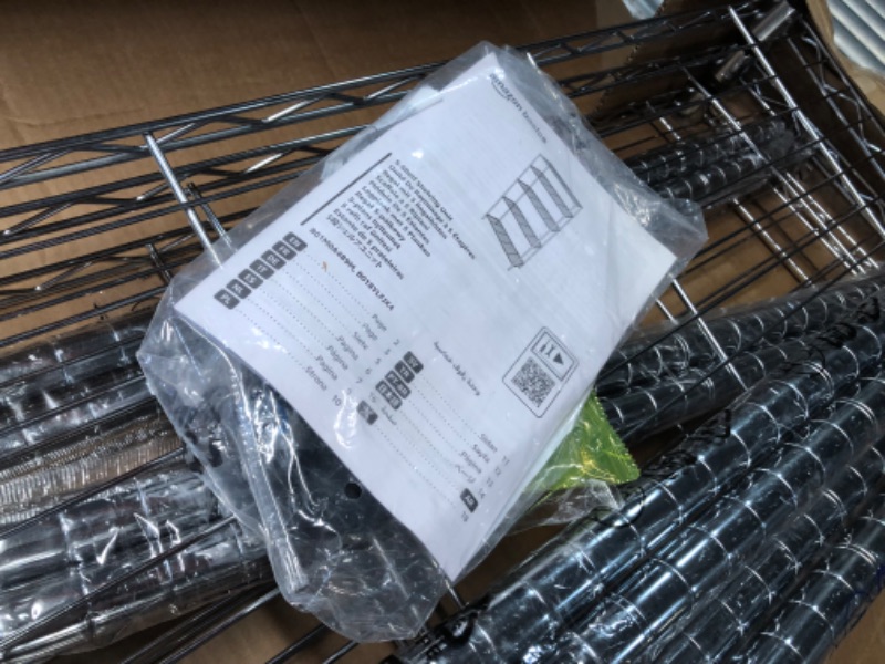 Photo 1 of Amazon Basics 5-Shelf Adjustable Heavy Duty Steel Wire Rack Storage Shelving Organizer for Kitchen, Garage, 36" L x 14" W x 72" H, Chrome