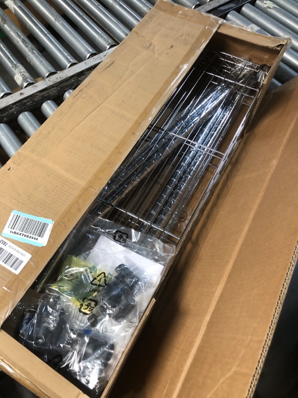 Photo 1 of Amazon Basics 5-Shelf Adjustable Heavy Duty Steel Wire Rack Storage Shelving Organizer for Kitchen, Garage, 36" L x 14" W x 72" H, Chrome