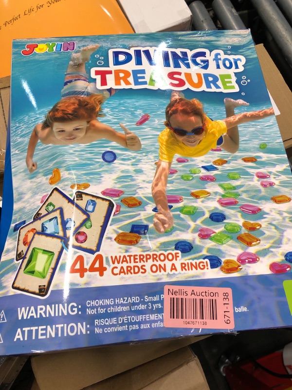 Photo 1 of (used)(incomplete) JOYIN 4-in-1 Diving Pool Toys,Underwater Seek and Find Gems Game Set Waterproof,Swiming Pool Toys for Kids with Mesh Bag